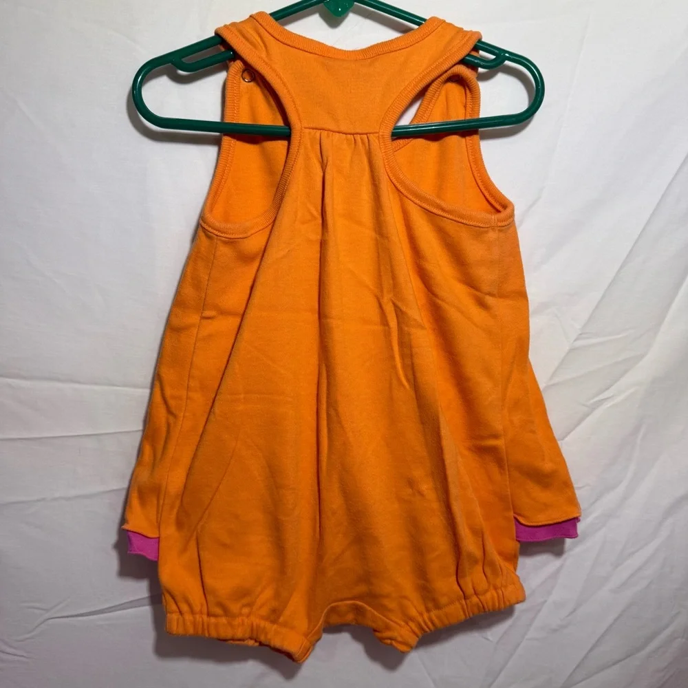 2007 Strawberry Shortcake Vibrant Orange/Pink Baby Romper Embroidered Size 24 Mo